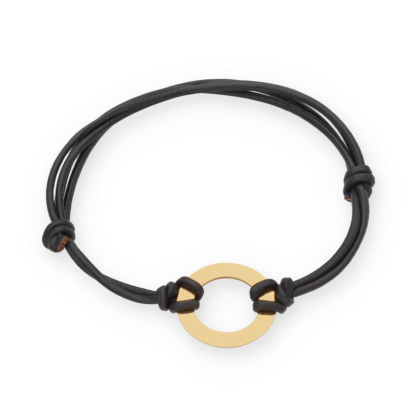 Pulsera Adel en Plata de Ley 925 con baño Oro rosa 18k y cuero