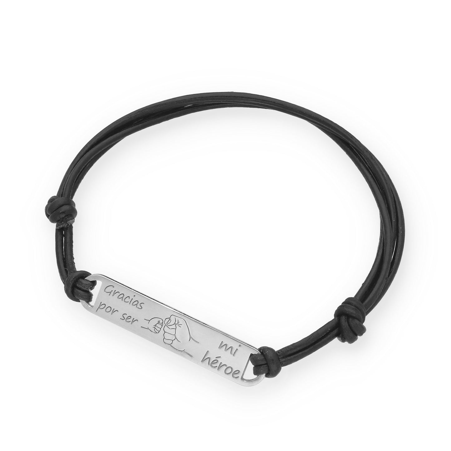 Pulsera Horacio en Plata de Ley 925 y cuero