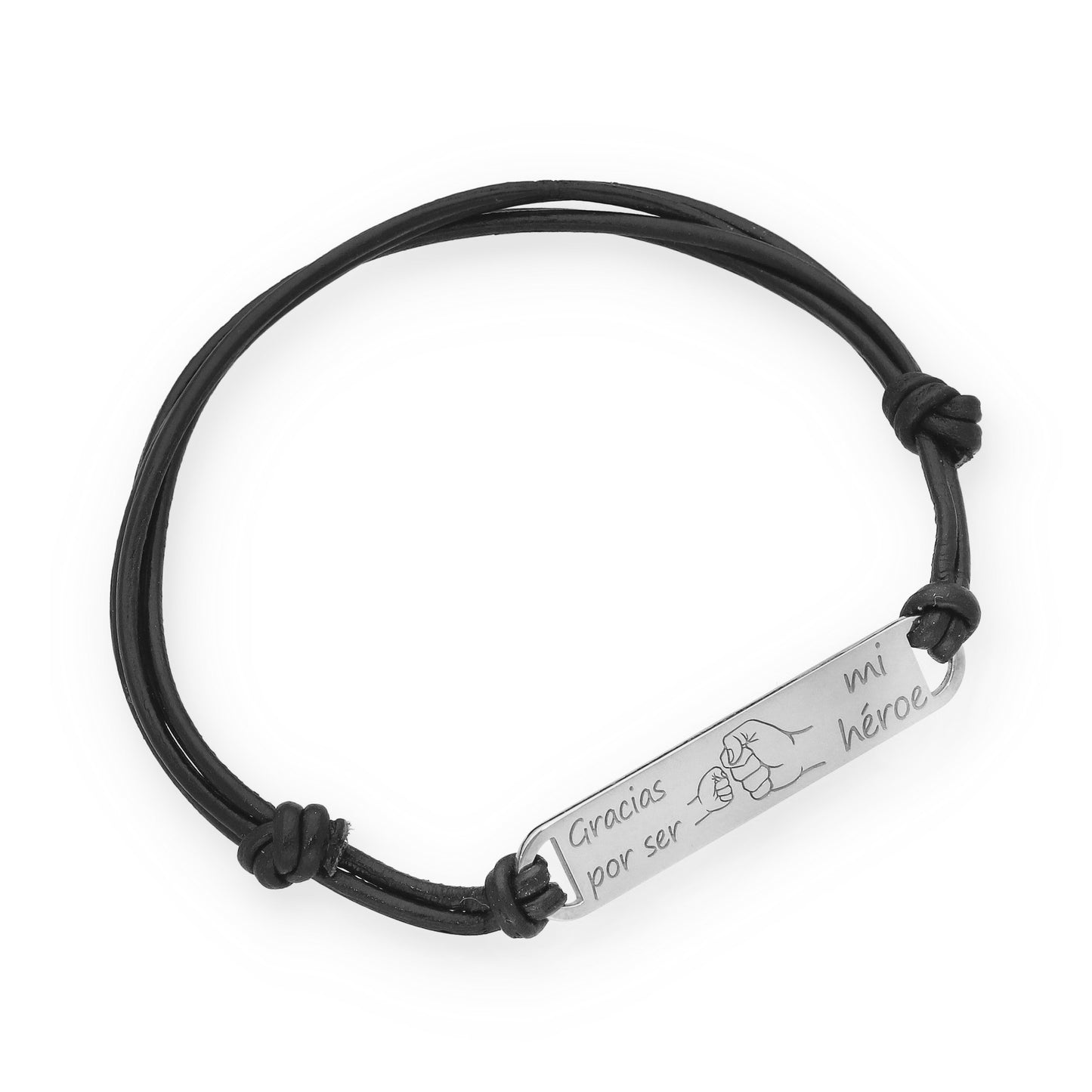 Pulsera Horacio en Plata de Ley 925 con baño Oro 18k y cuero