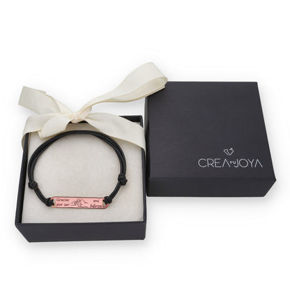 Pulsera Horacio en Plata de Ley 925 con baño Oro 18k y cuero