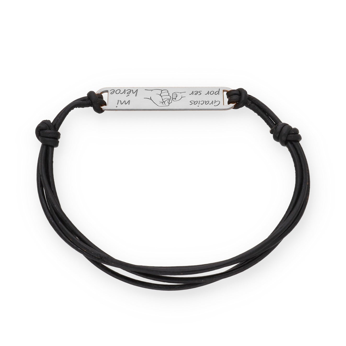 Pulsera Horacio en Plata de Ley 925 con baño Oro rosa 18k y cuero