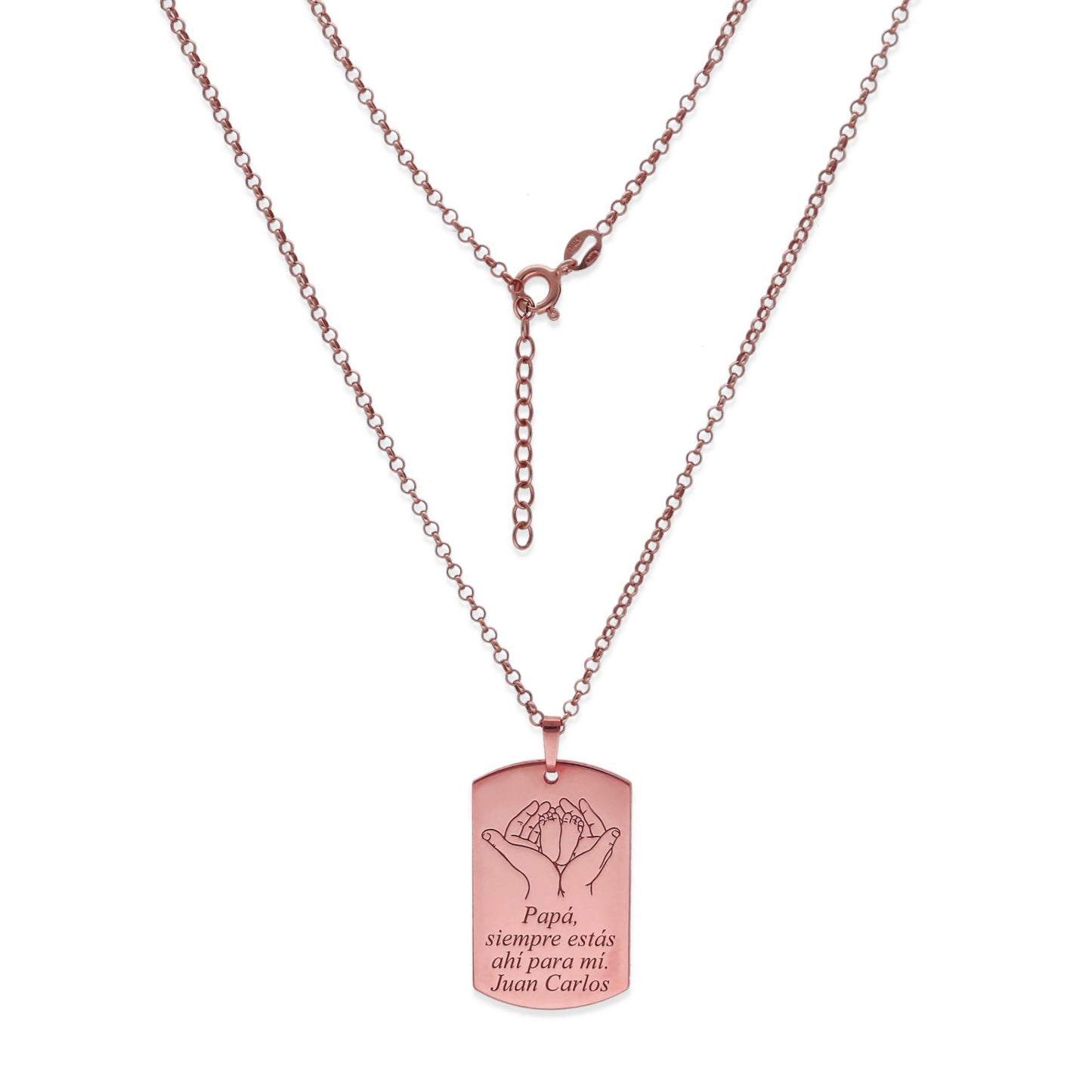 Colgante Marius en Plata de Ley 925 y baño Oro rosa 18k