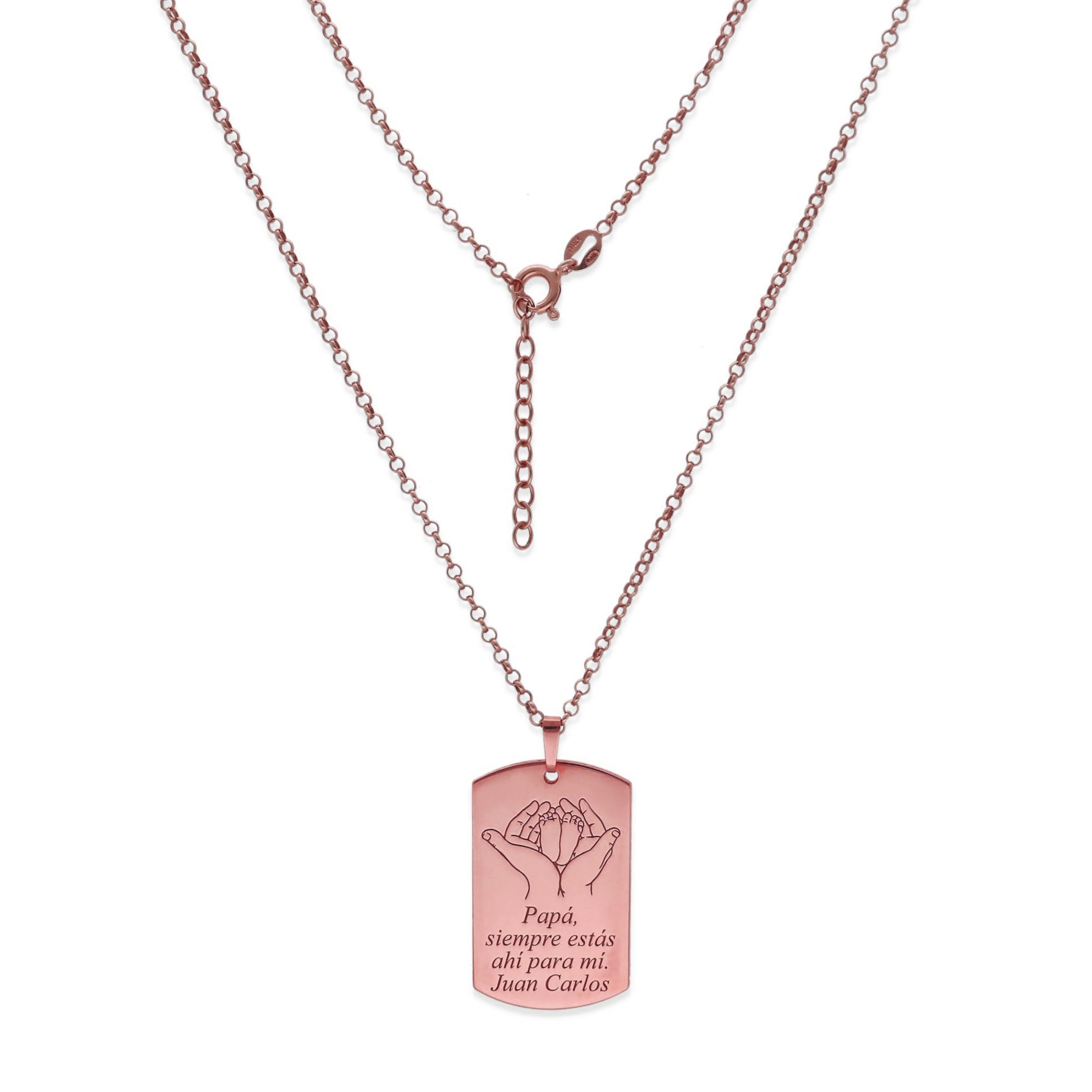 Colgante Marius en Plata de Ley 925 y baño Oro rosa 18k