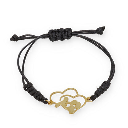 Pulsera Maia en Plata de Ley 925 con baño Oro 18k y macramé