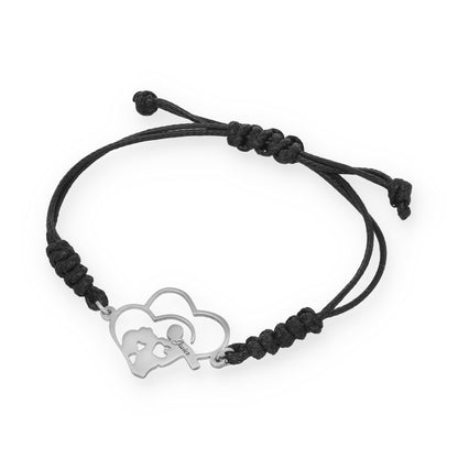 Pulsera Maia en Plata de Ley 925 con baño Oro 18k y macramé