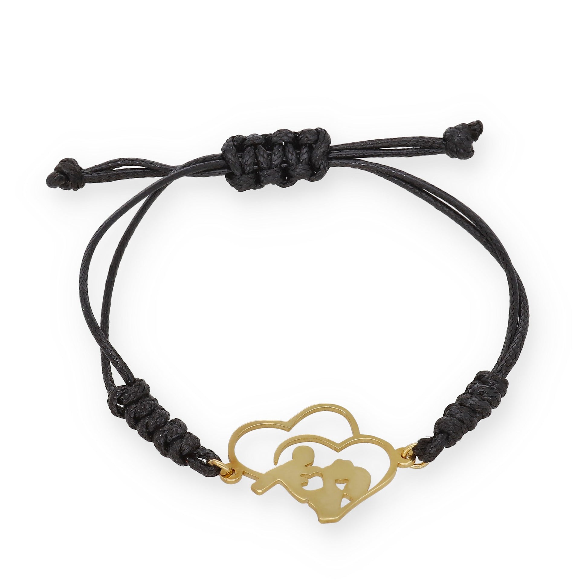 Pulsera Maia en Plata de Ley 925 con baño Oro rosa 18k y macramé