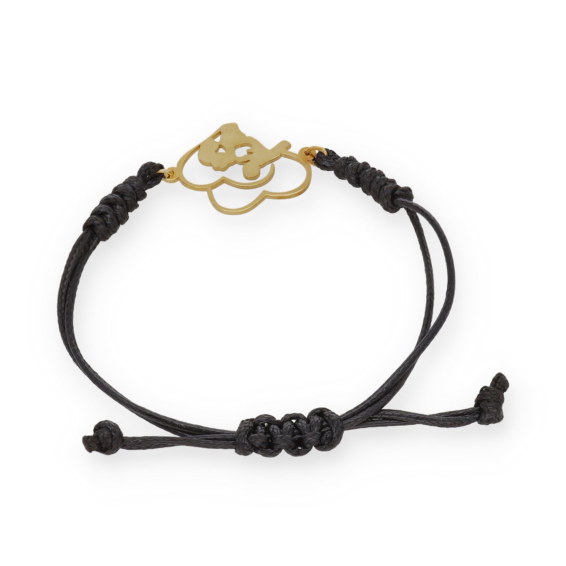 Pulsera Maia en Plata de Ley 925 con baño Oro rosa 18k y macramé