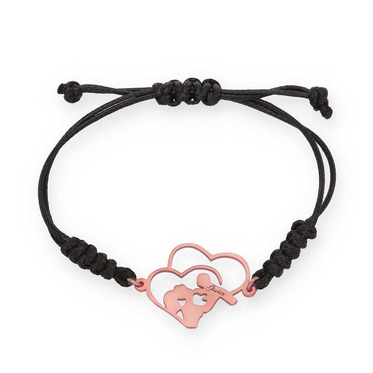 Pulsera Maia en Plata de Ley 925 con baño Oro rosa 18k y macramé