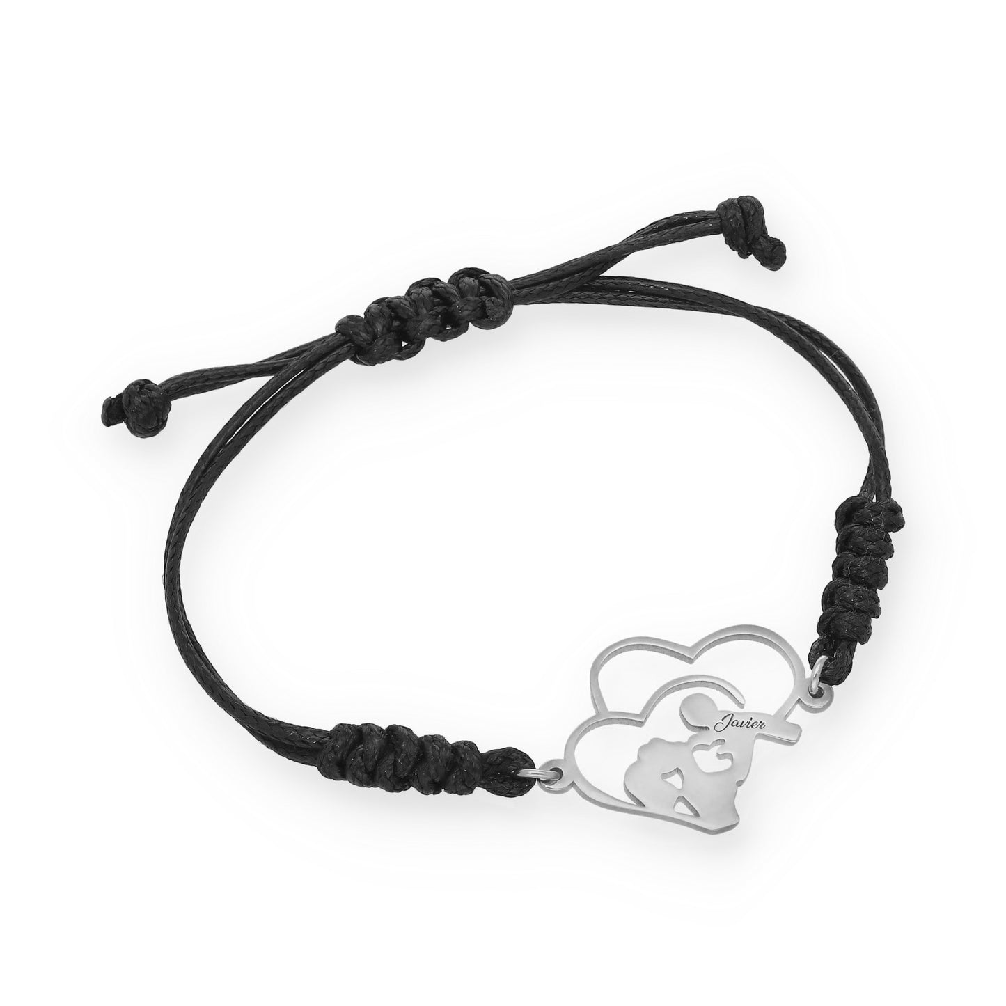 Pulsera Maia en Plata de Ley 925 con baño Oro rosa 18k y macramé