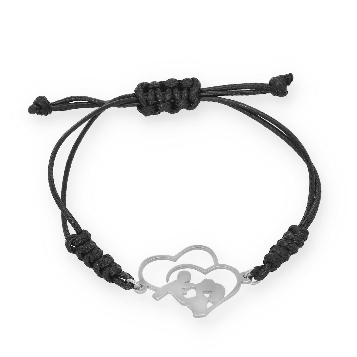 Pulsera Maia en Plata de Ley 925 con baño Oro rosa 18k y macramé