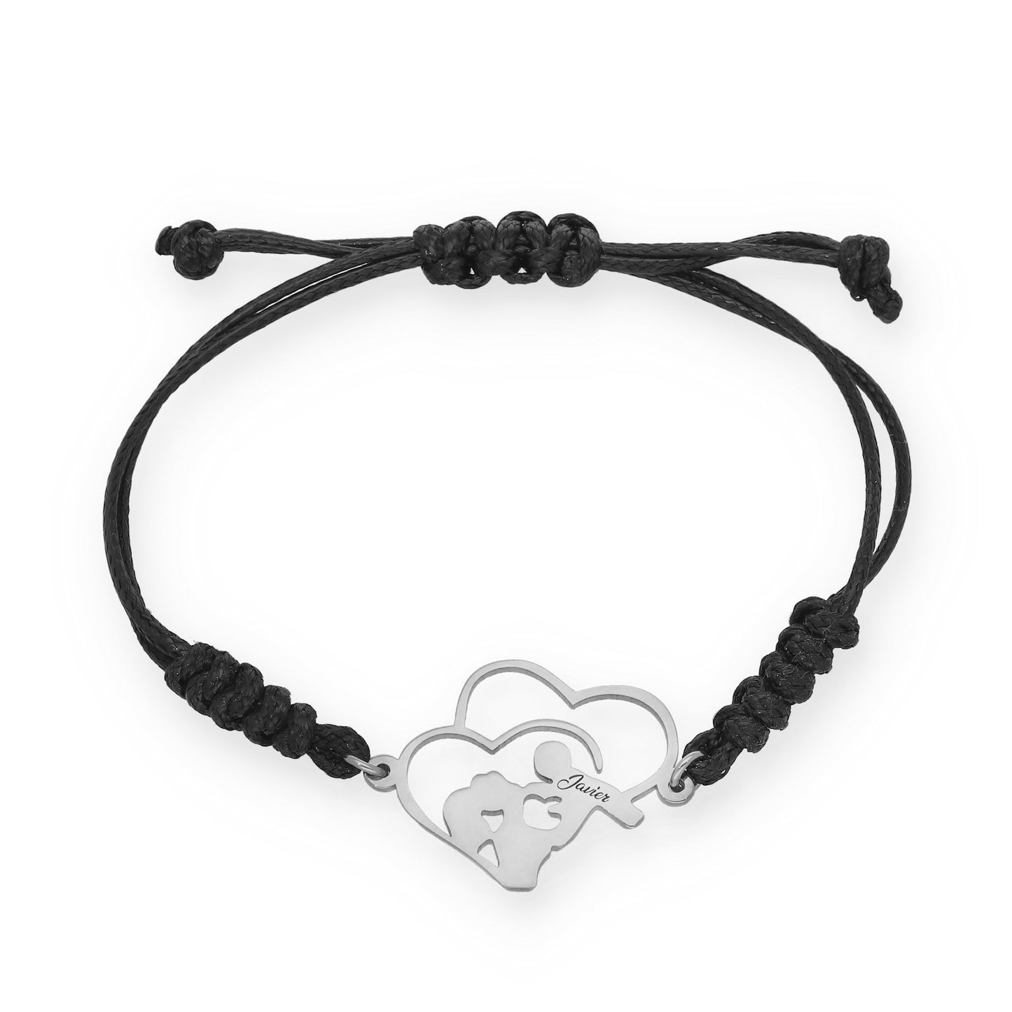 Pulsera Maia en Plata de Ley 925 con baño Oro rosa 18k y macramé