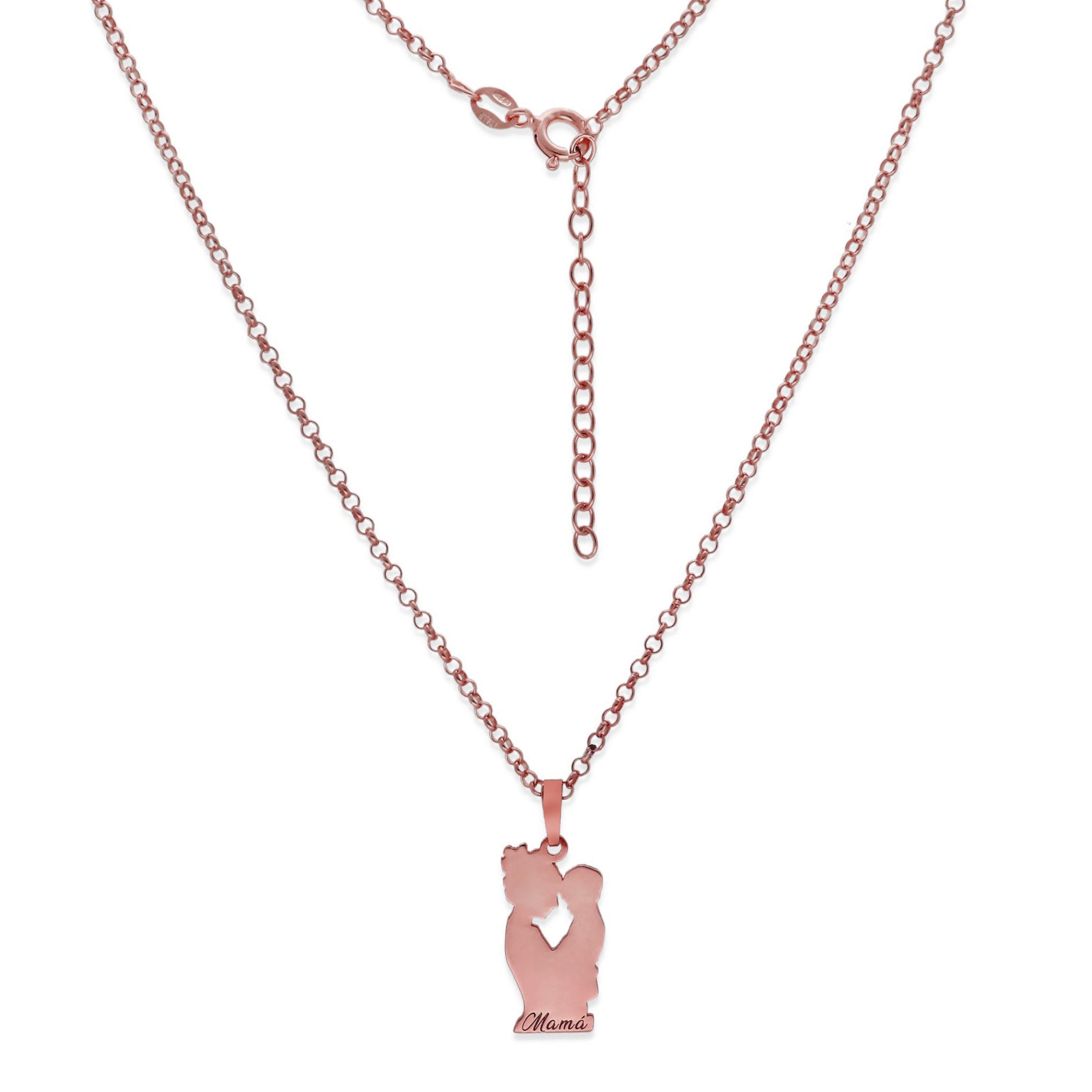 Colgante Emese niño en Plata de Ley 925 y baño Oro rosa 18k