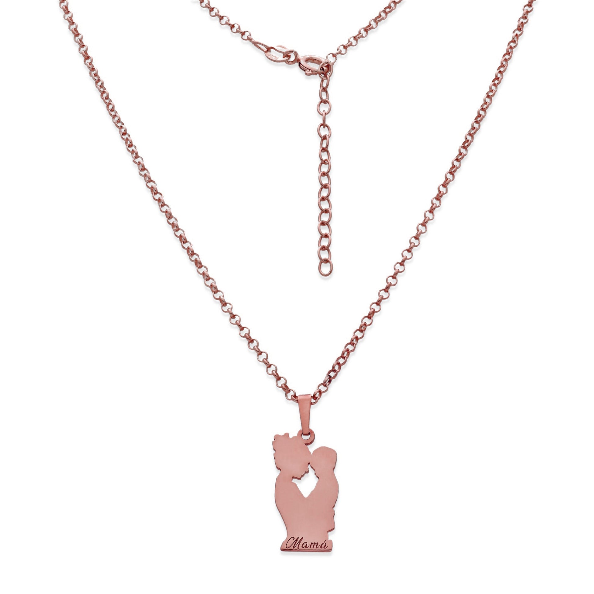 Colgante Emese niño en Plata de Ley 925 y baño Oro rosa 18k