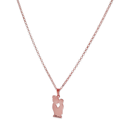 Colgante Emese niño en Plata de Ley 925 y baño Oro rosa 18k