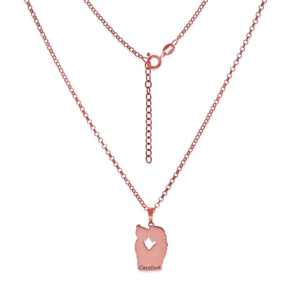 Colgante Linda en Plata de Ley 925 y baño Oro rosa 18k