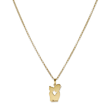 Colgante Emese niña en Plata de Ley 925 y baño Oro rosa 18k