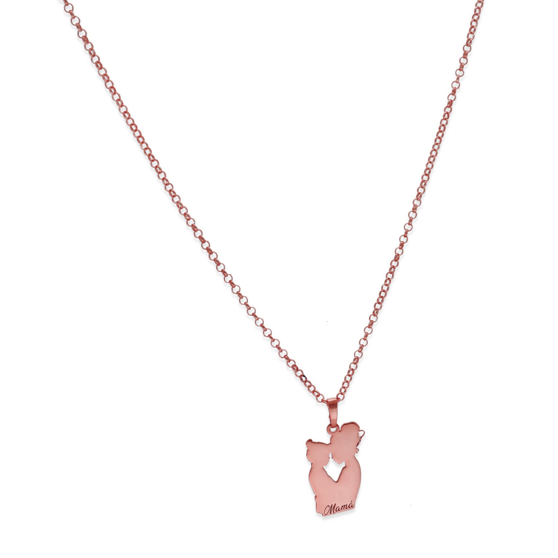 Colgante Emese niña en Plata de Ley 925 y baño Oro rosa 18k