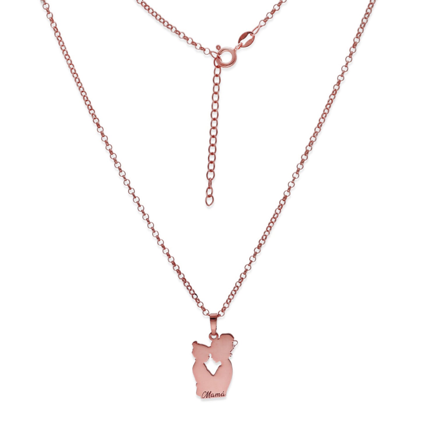 Colgante Emese niña en Plata de Ley 925 y baño Oro rosa 18k