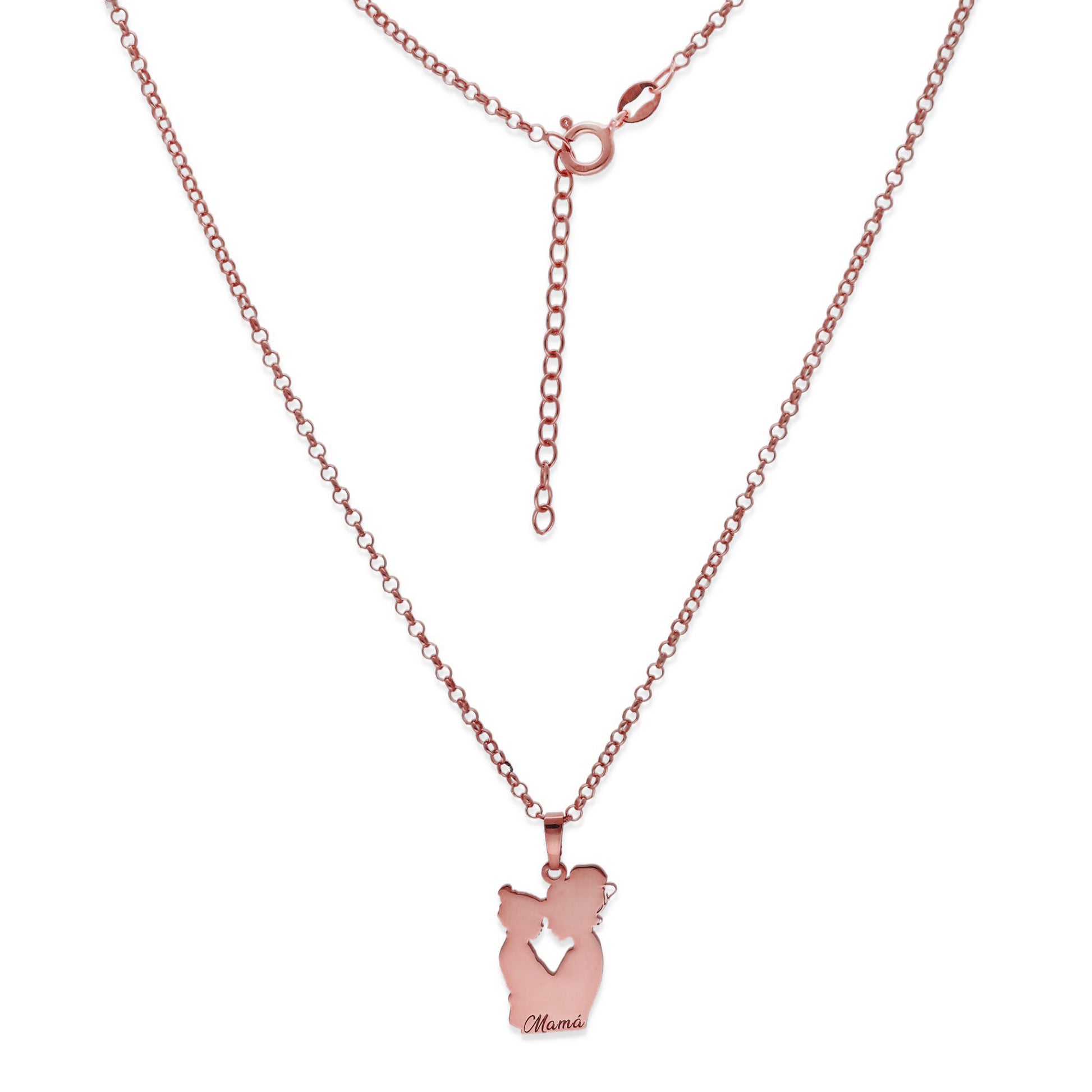 Colgante Emese niña en Plata de Ley 925 y baño Oro rosa 18k