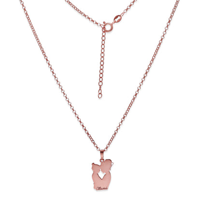 Colgante Emese niña en Plata de Ley 925 y baño Oro rosa 18k