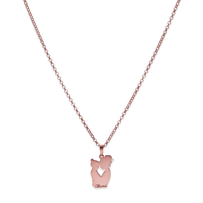 Colgante Emese niña en Plata de Ley 925 y baño Oro rosa 18k