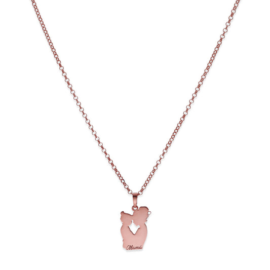 Colgante Emese niña en Plata de Ley 925 y baño Oro rosa 18k