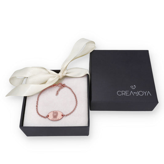 Pulsera Linda en Plata de Ley 925 y baño Oro rosa 18k