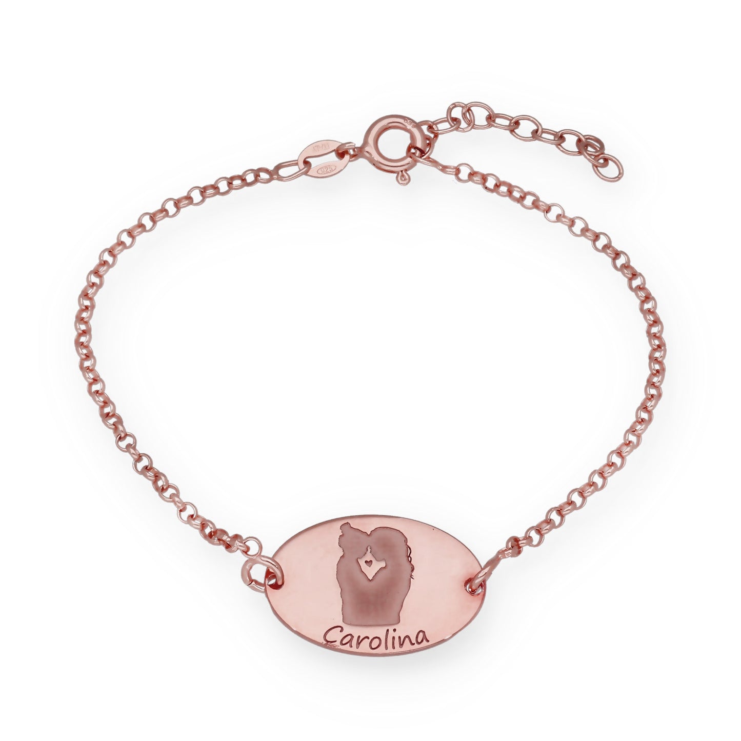 Pulsera Linda en Plata de Ley 925 y baño Oro rosa 18k