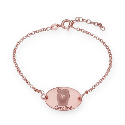 Pulsera Linda en Plata de Ley 925 y baño Oro rosa 18k