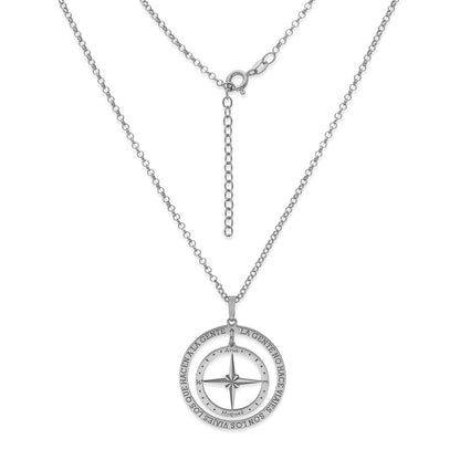 Colgante Brújula "Mi Destino" en Plata de Ley 925 y baño Oro 18k