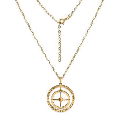 Colgante Brújula "Mi Destino" en Plata de Ley 925 y baño Oro rosa 18k
