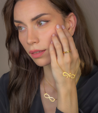 Anillo Elin Frase Grabada en Plata 925 con Baño de Oro Rosa 18k