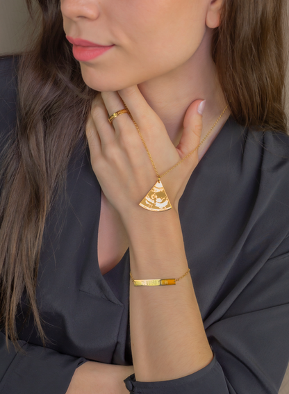 Anillo Elin Frase Grabada en Plata 925 con Baño de Oro Rosa 18k