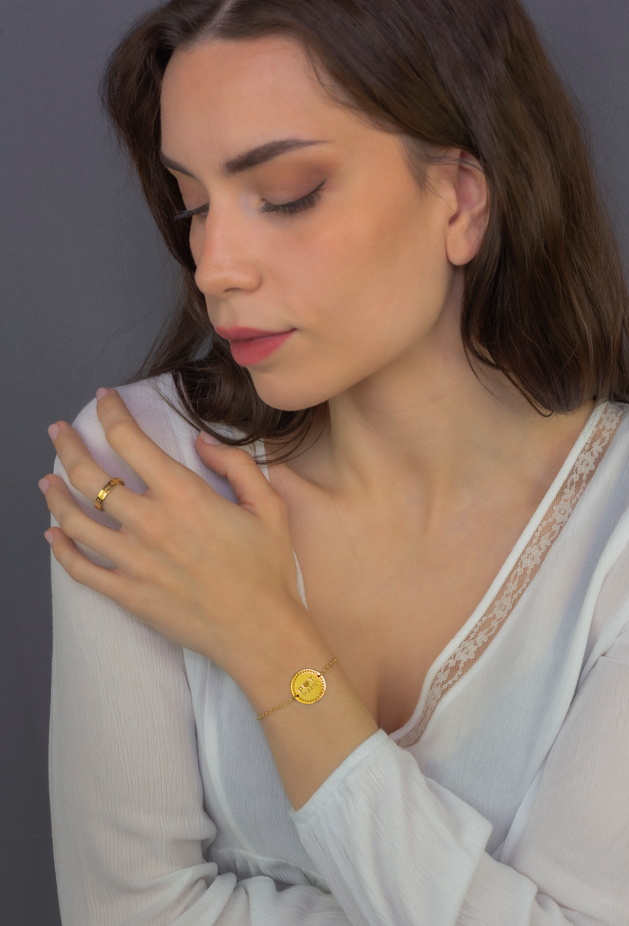 Anillo Elin Frase Grabada en Plata 925 con Baño de Oro Rosa 18k