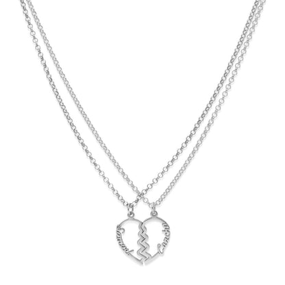 Colgante Doble Corazón Adore en Plata de Ley 925 y baño Oro 18k