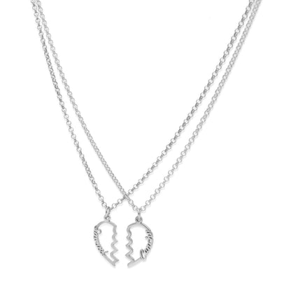 Colgante Doble Corazón Adore en Plata de Ley 925 y baño Oro 18k