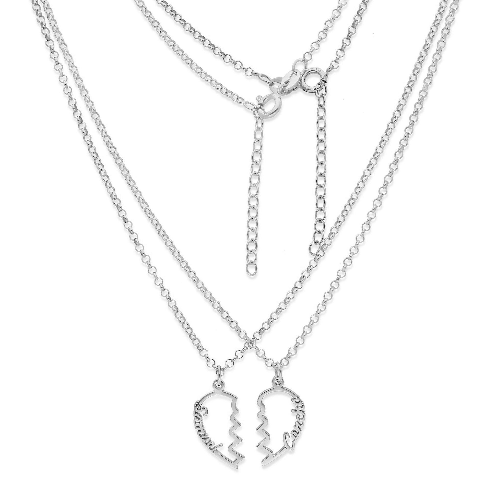Colgante Doble Corazón Adore en Plata de Ley 925 y baño Oro 18k