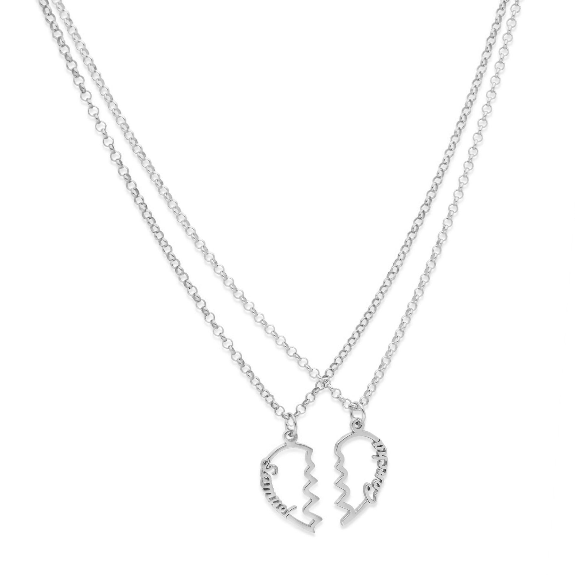 Colgante Doble Corazón Adore en Plata de Ley 925 y baño Oro 18k