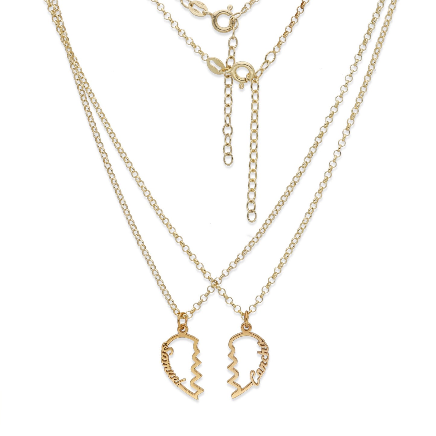 Colgante Doble Corazón Adore en Plata de Ley 925 y baño Oro 18k