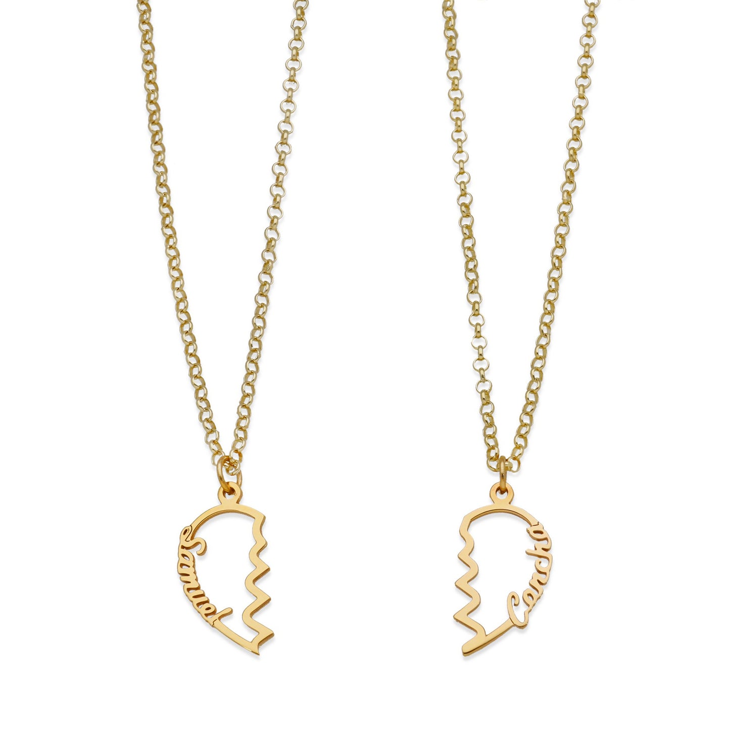 Colgante Doble Corazón Adore en Plata de Ley 925 y baño Oro 18k