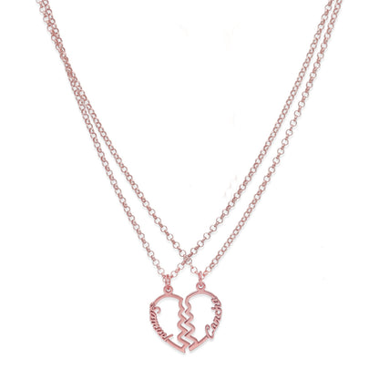 Colgante Doble Corazón Adore en Plata de Ley 925 y baño Oro 18k