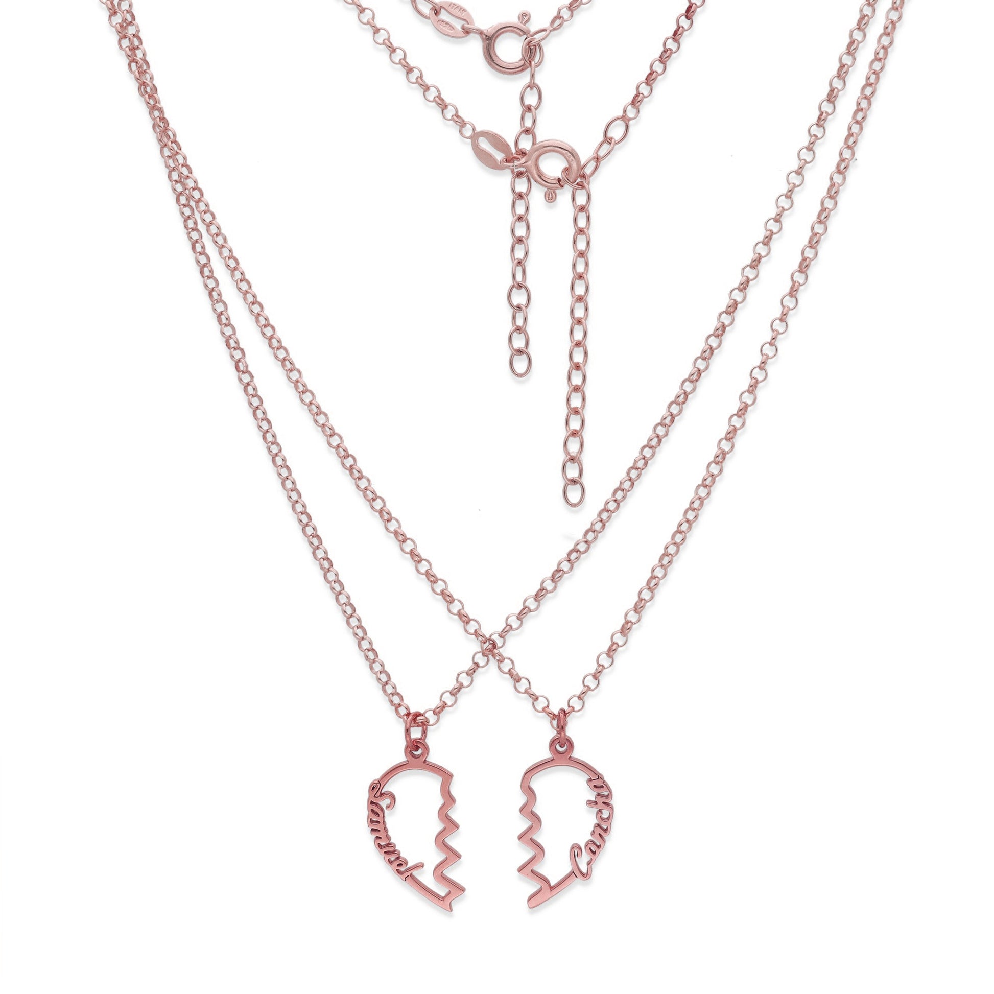 Colgante Doble Corazón Adore en Plata de Ley 925 y baño Oro 18k