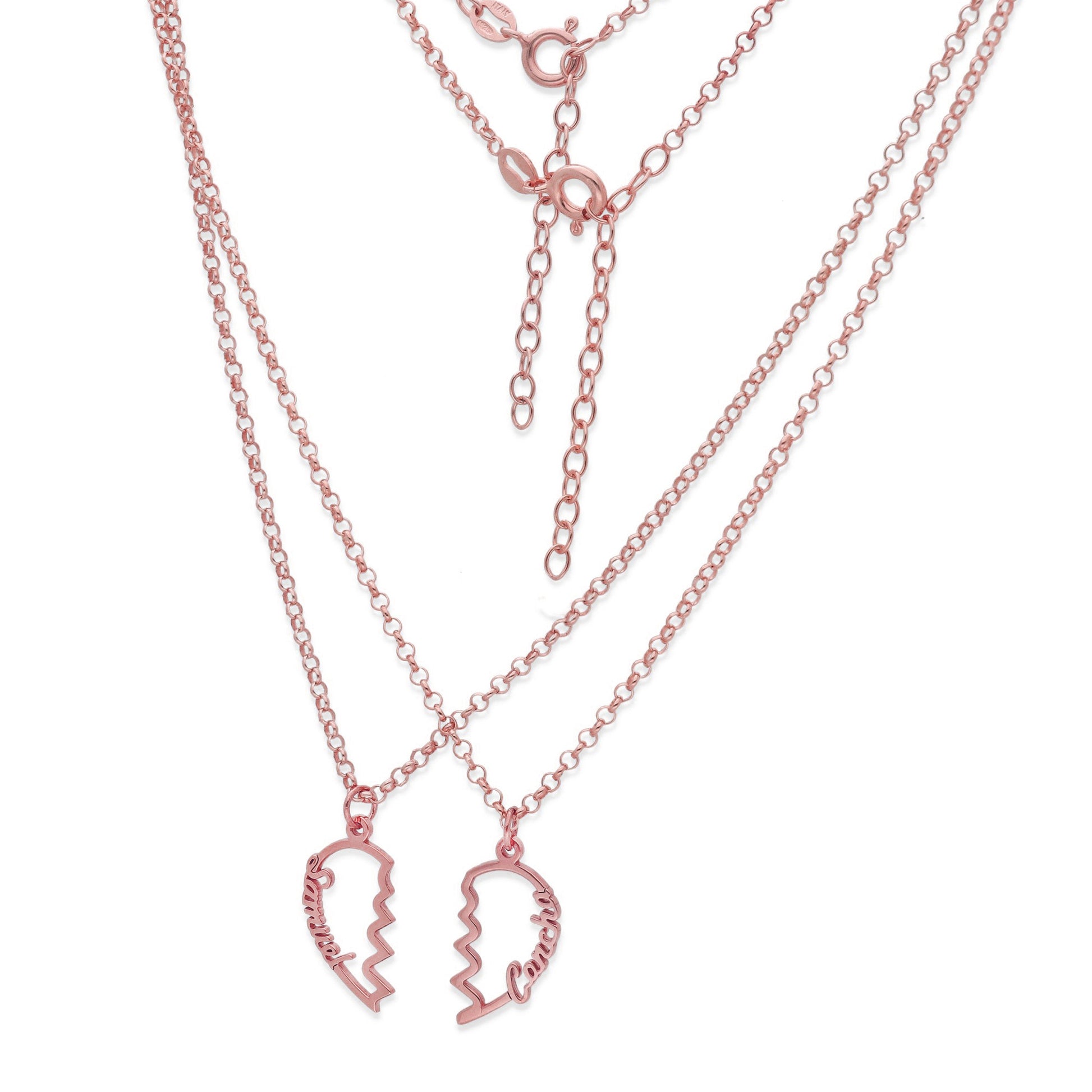 Colgante Doble Corazón Adore en Plata de Ley 925 y baño Oro 18k