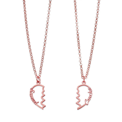 Colgante Doble Corazón Adore en Plata de Ley 925 y baño Oro 18k