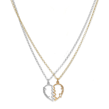 Colgante Doble Corazón Adore en Plata de Ley 925 y baño Oro 18k