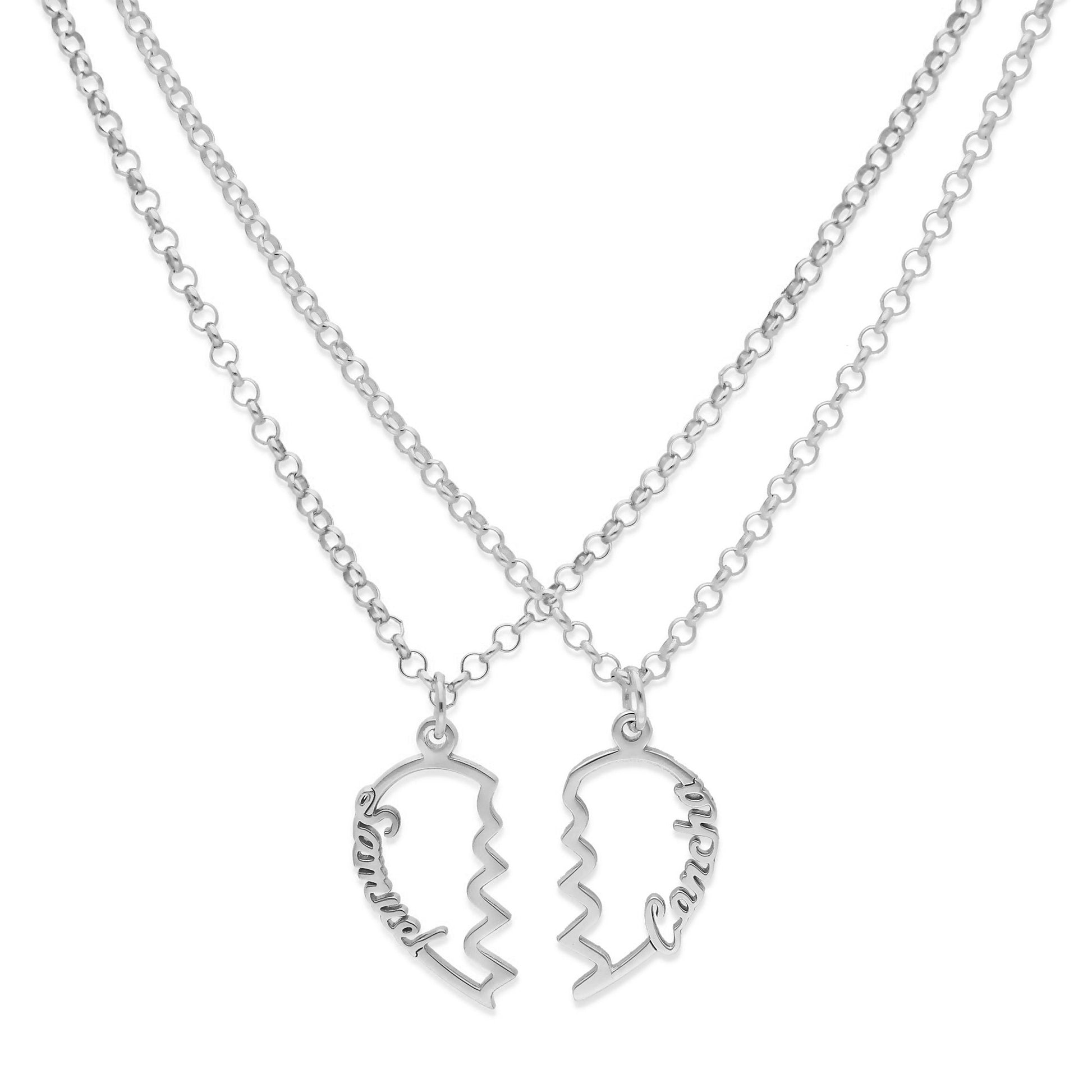 Colgante Doble Corazón Adore en Plata de Ley 925 y baño Oro rosa 18k