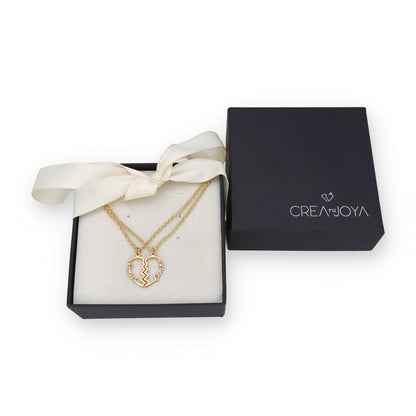 Colgante Doble Corazón Adore en Plata de Ley 925 y baño Oro rosa 18k
