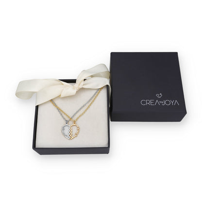 Colgante Doble Corazón Adore en Plata de Ley 925 y baño Oro rosa 18k