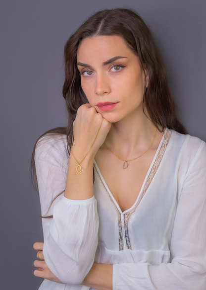 Colgante Doble Corazón Adore en Plata de Ley 925 y baño Oro 18k