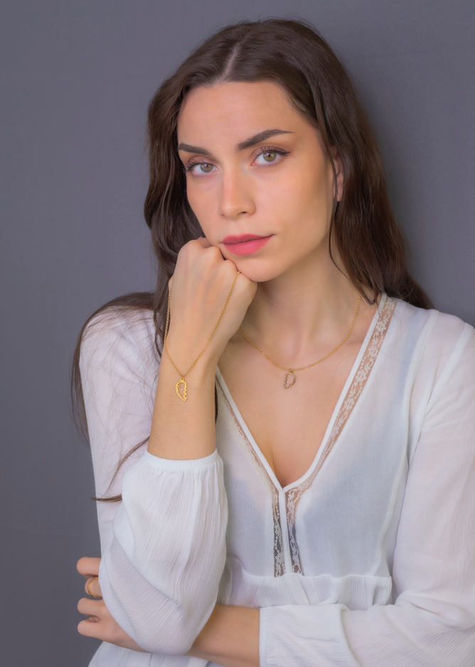Colgante Doble Corazón Adore en Plata de Ley 925 y baño Oro rosa 18k